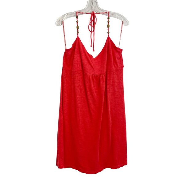 Tommy Bahama Orange Beaded Halter Short Dress V-Neck Beach Boho - Size XL - Picture 1 of 7
